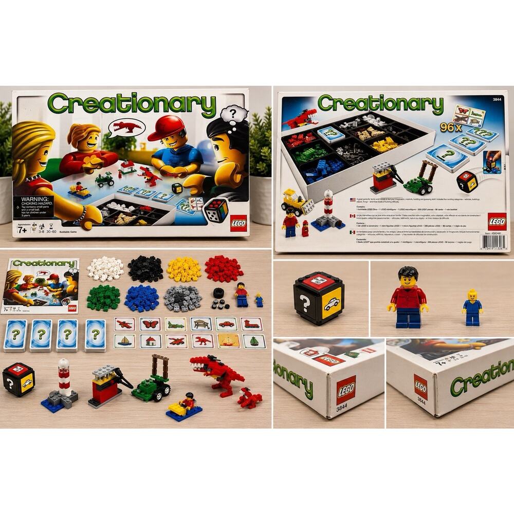 LEGO Creationary Board Game 3844 Complete Family Building Game Selling For Parts